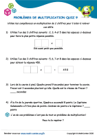 Problèmes de multiplication quiz 9