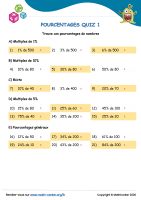 Pourcentages quiz 1