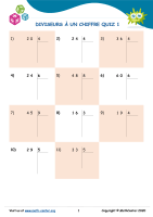 Diviseurs à un chiffre quiz 1