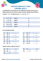 Division mentale à deux chiffres quiz 2