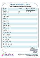 Trouve la moyenne - fiche 2