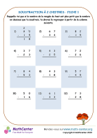 2 chiffre - soustraction - fiche 1