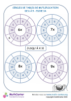 Entoure les tables de mutliplication 6 à 9 fiche 3a