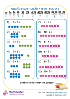 Adição E Subtração A 10 Folha 2