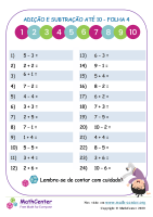 Adição E Subtração A 10 Folha 4