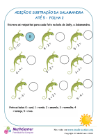 Salamandra Adicionar E Subtrair À 5 Folha 2