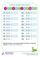 Fatos De Adição Até 12 Folha 1