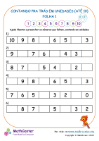 Contando Pra Trás Em Unidades (Até 10) Folha 1