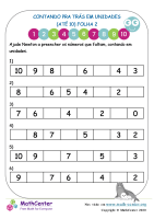 Contando Pra Trás Em Unidades (Até 10) Folha 2