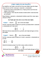 Exercícios de Simplificação de fração - Matemática
