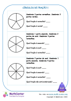 Frações como partes de um conjunto imprimível 6ª série planilhas
