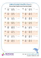 Simplificação de fração Quinto Ano