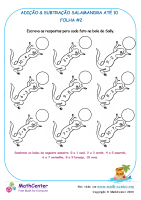 Adição E Subtração Da Salamandra Até 10 Folha 2