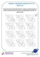 Adição E Subtração Divertidas De Foguetes Até 12 Folha 1