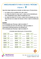 Arredondando Para a Dezena Mais Próxima Quarto Ano Planilhas ...