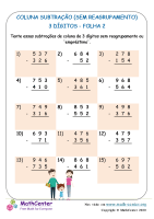 Subtração De Coluna De 3 Dígitos (Sem Reagrupamento) Folha 1 ...