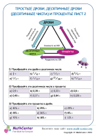 Простые Дроби, Десятичные Дроби И Проценты Лист 2