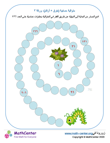 العدّ بـ٥ حتى ٢٤٠ ورقة ٣