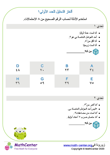 ألغاز التحليل الى عوامل أوليّة ١