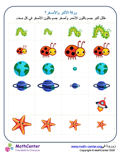 ورقة الأكبر والأصغر ٢