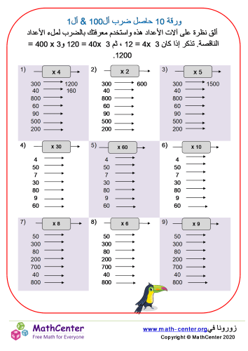 مضاعفات ألـ10 و ألـ100 ورقة 1