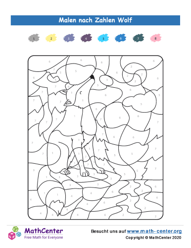Malen Nach Zahlen - Wolf | Malaktivitäten | Math Center
