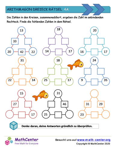 Arithmagon Dreieck Rätsel 4A | Arbeitsblätter | Math Center