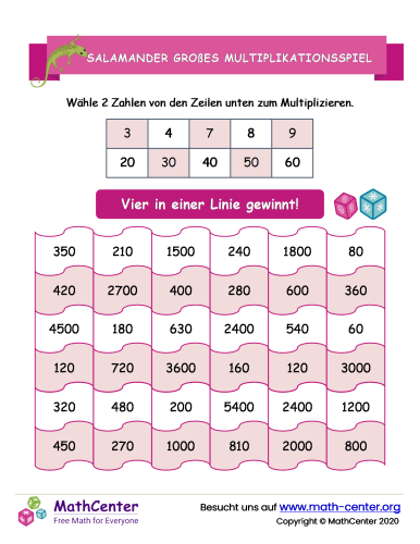 Salamander Großes Multiplikationsspiel | Spiele | Math Center