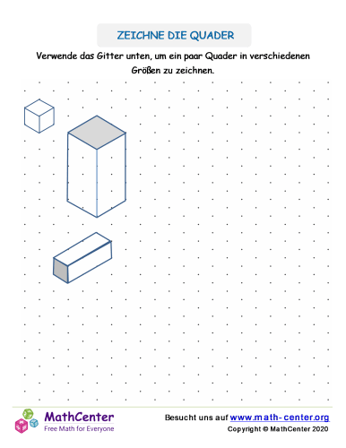 Quader Schrägbild Zeichnen Arbeitsblatt Zeichne Die Quader | Arbeitsblätter | Math Center