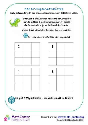 Das 1-2-3 Quadrat-Rätsel