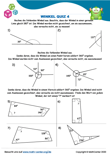 Winkel Quiz 4