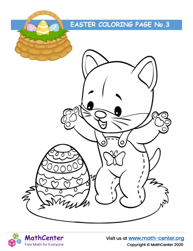 Easter Coloring Page No.3 | Coloring Activities | Math Center