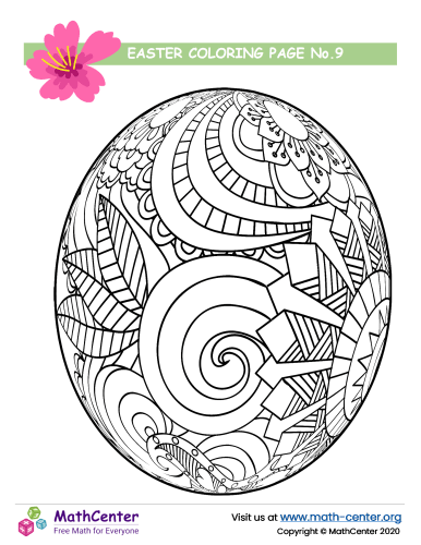 Pre-Kindergarten Coloring Activities: Easter | Math Center