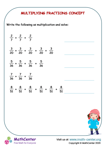 Fifth Grade Worksheets Multiplying Fractions Math Center 7216