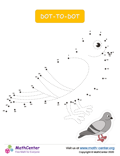 Pigeon Dot To Dot to 37 | Coloring Activities | Math Center