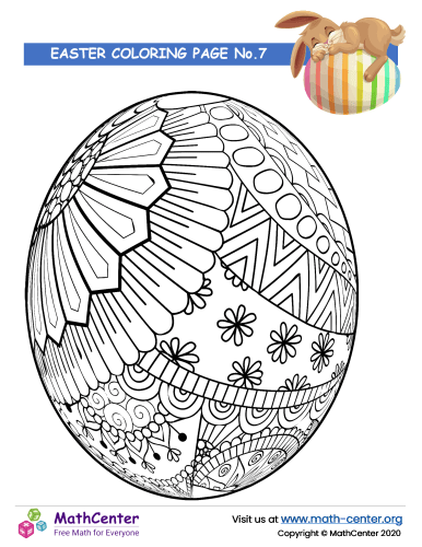 Easter Coloring Page No.7 | Coloring Activities | Math Center