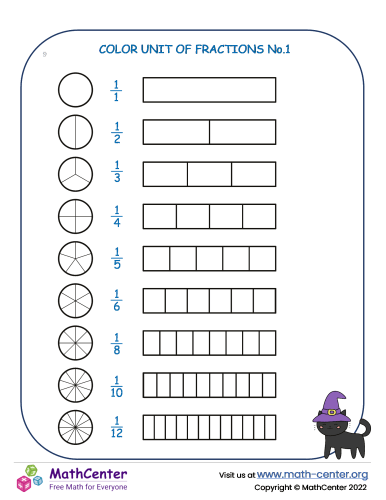 Color unit of fractions 1