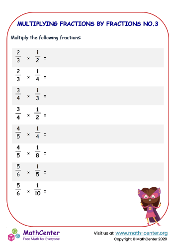 Fifth Grade Worksheets: Multiplying Fractions | Math Center