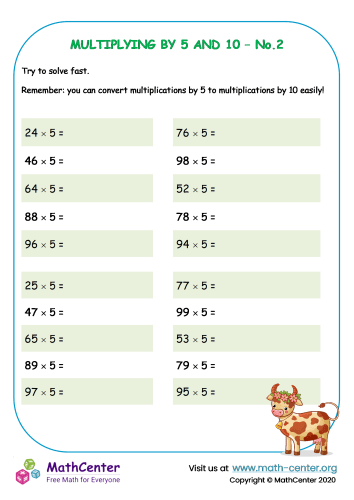 Multiplying by 5 and 10 - No.2