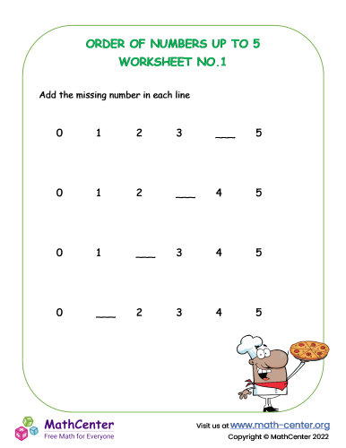 Order Of Numbers Up To 5 No 1 Worksheets Math Center Order Of Numbers Up To 5 No 1 Worksheets Math Center