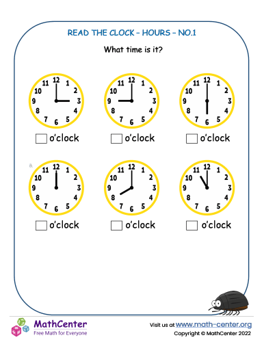 Read The Clock - Hours - No.1