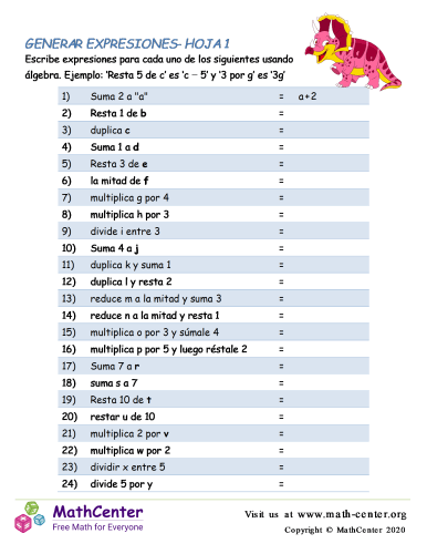 Generar Expresiones Hoja 1