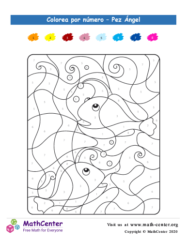 Colorear por números - pez ángel