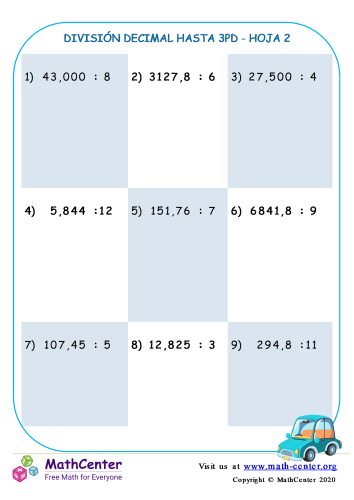 División Decimal Hasta 3Pd Hoja 2