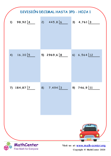 División Decimal Hasta 3Pd Hoja 1