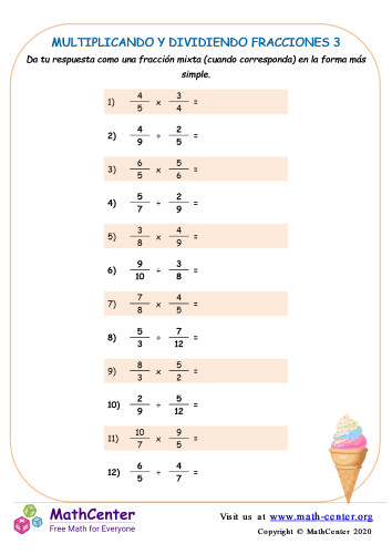 Multiplicando Y Dividiendo Fracciones 3