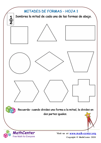 Mitades de formas - Hoja 1