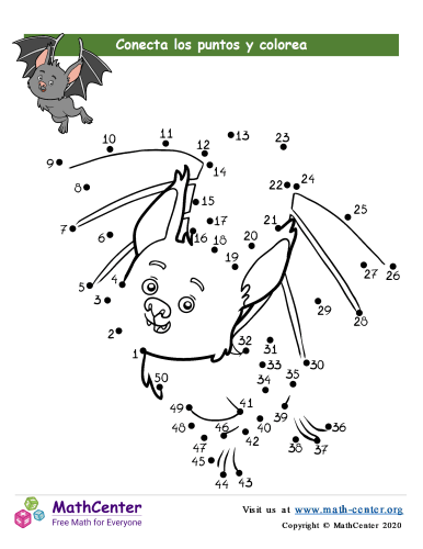 Conecta los puntos Hasta 50 - Murciélago