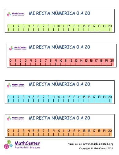 Mi recta numérica del 0 al 20 N° 2