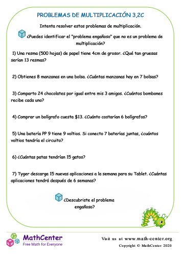 hojas de trabajo de multiplicacion grado 4